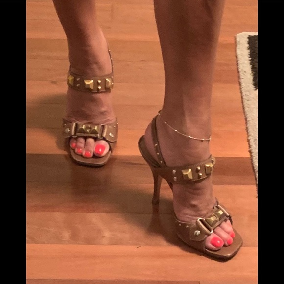 Prada Tan Studded Sandals - Picture 5 of 6